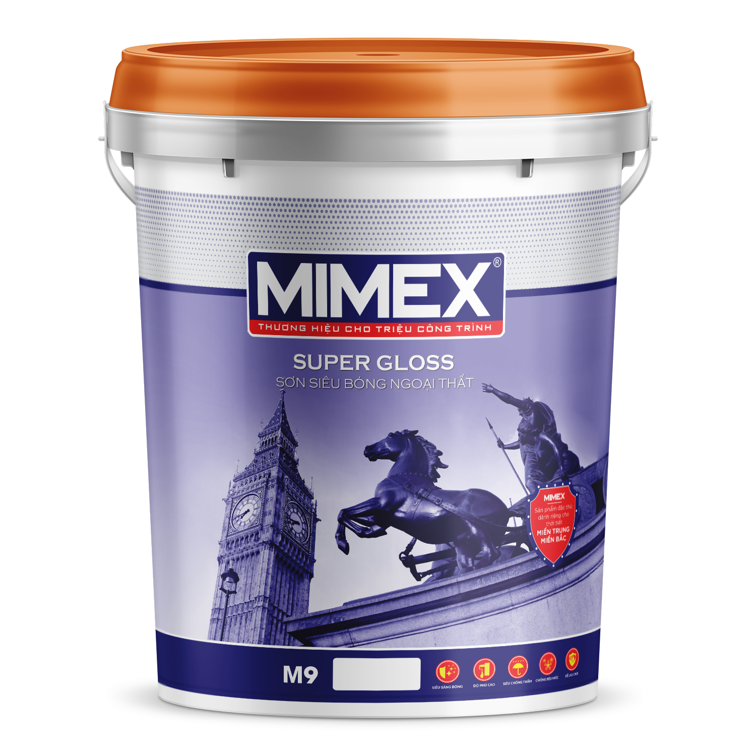 SƠN SIÊU BÓNG NGOẠI THẤT M9 MIMEX 18 LÍT